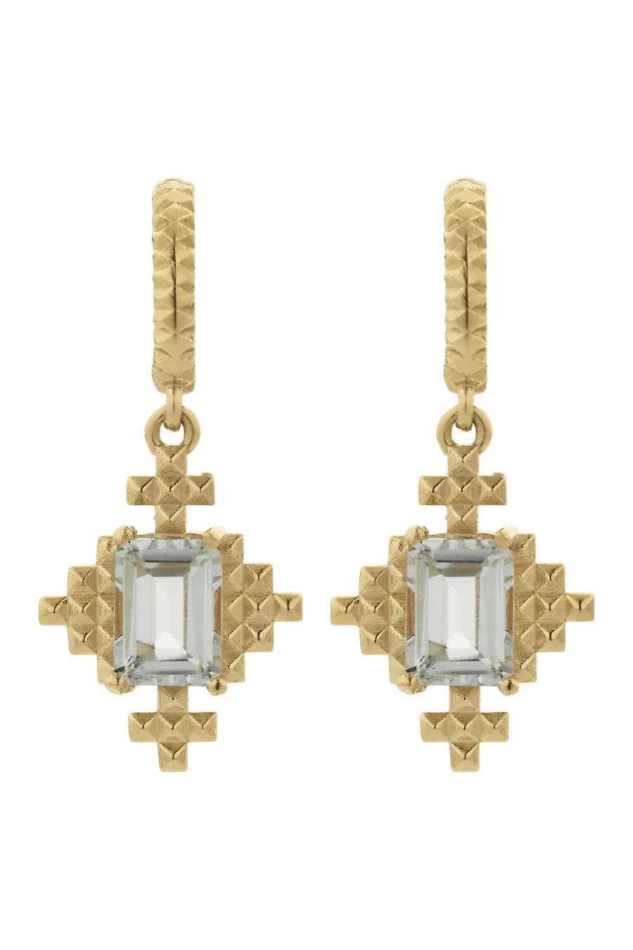 Reya Earrings Gold With White Topaz - Image 4