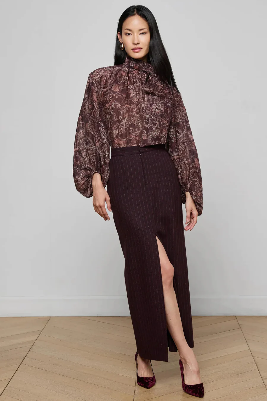 Rhett Oversized Blouse Brown Etched Paisley