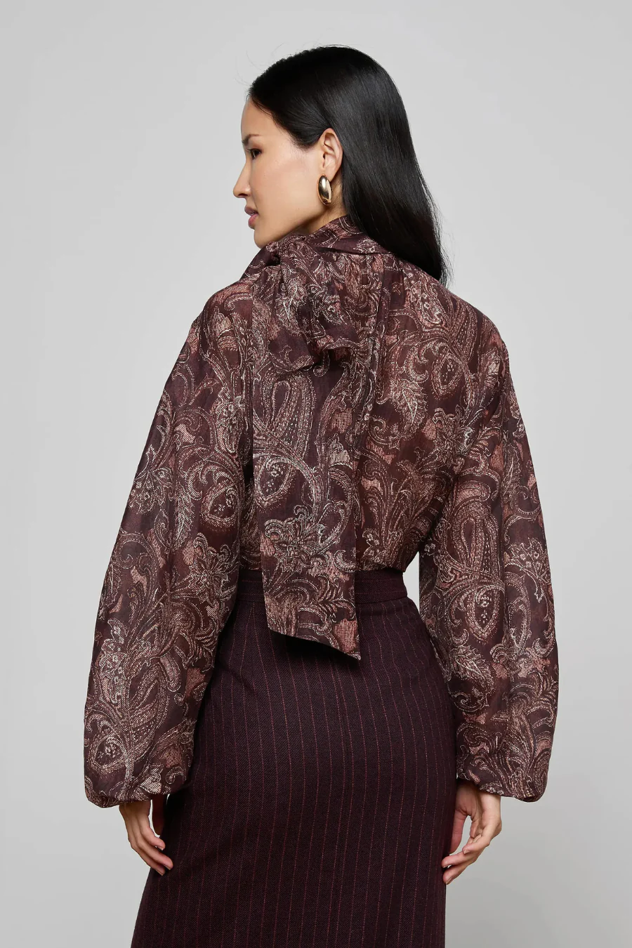 Rhett Oversized Blouse Brown Etched Paisley - Image 2