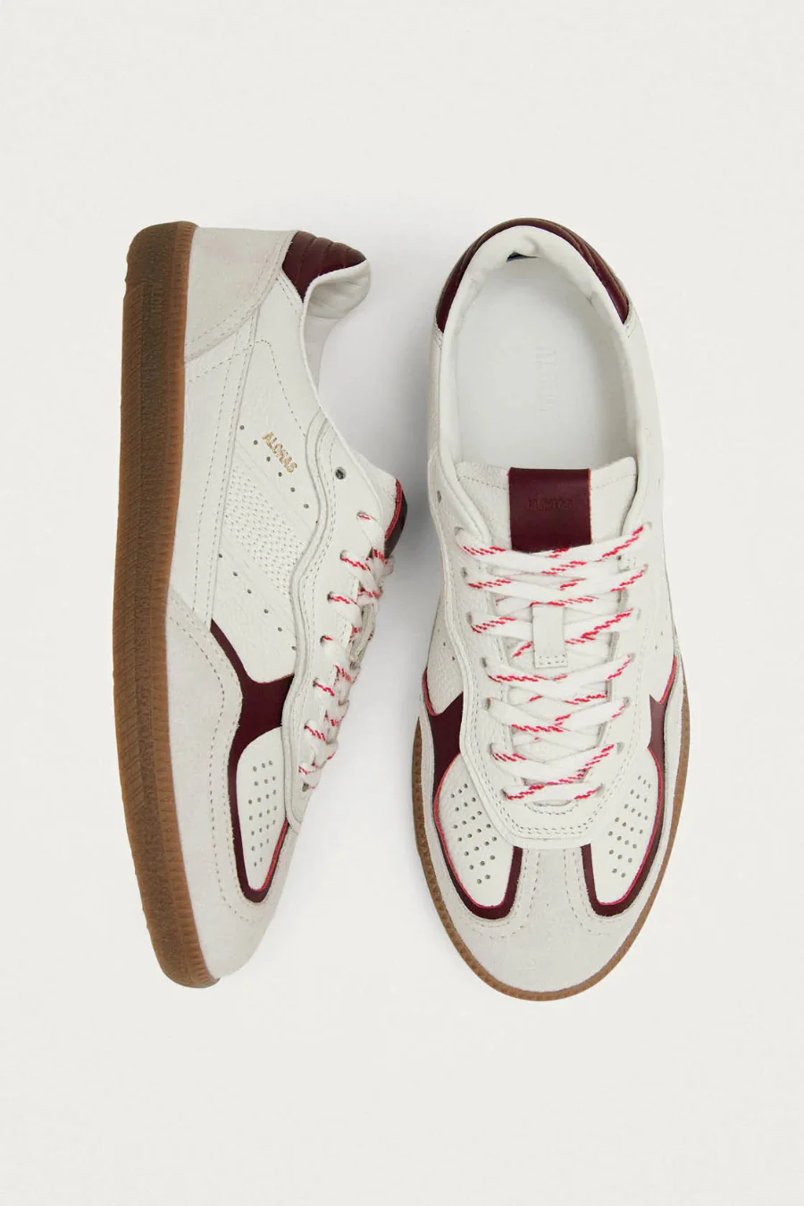 Rife Grain White Burgundy Leather Sneakers - Image 2