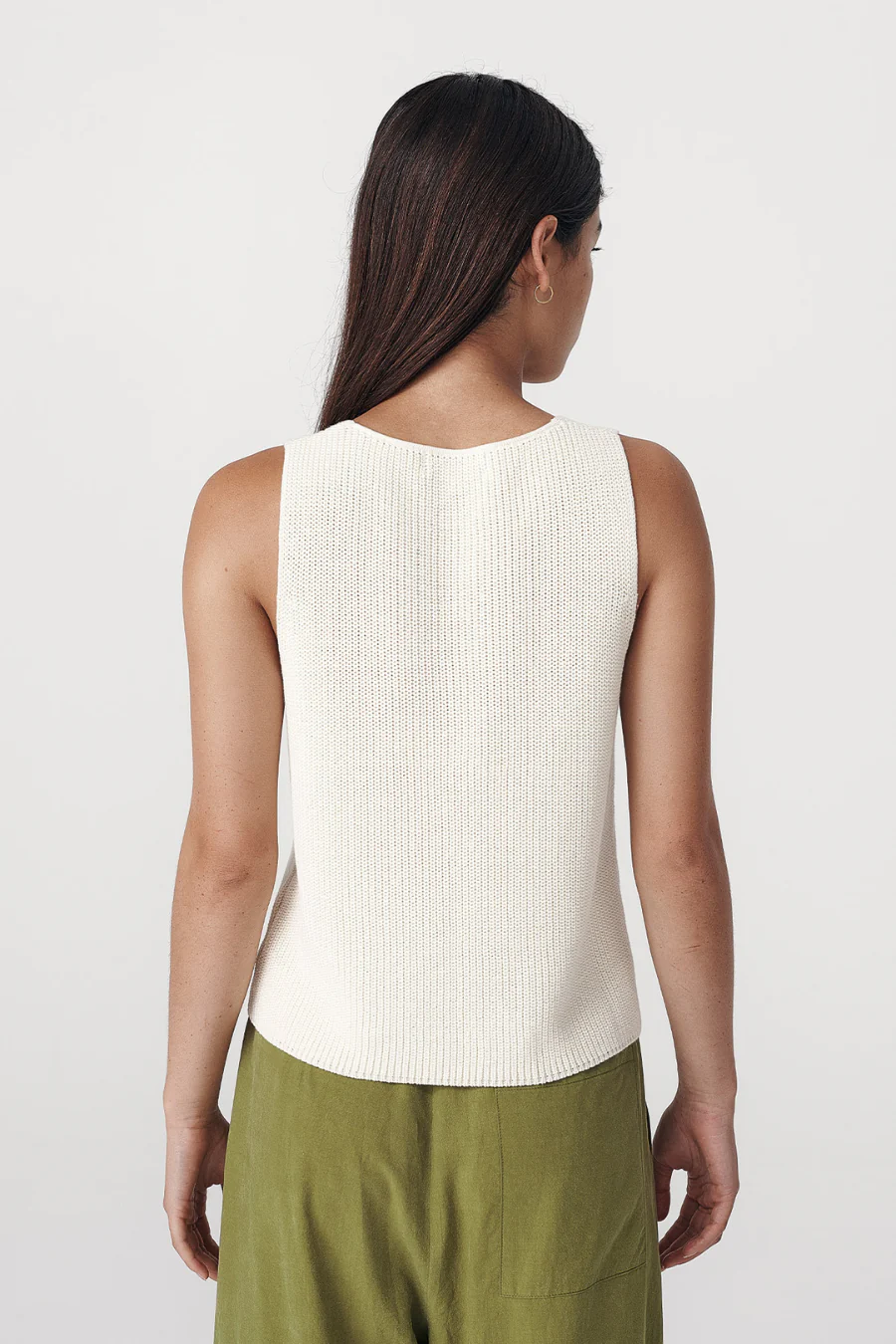 Rio Linen Knit Vest Bone - Image 2
