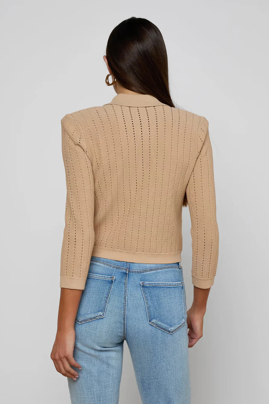 Risa Collared Cardigan Light Almond - Image 2