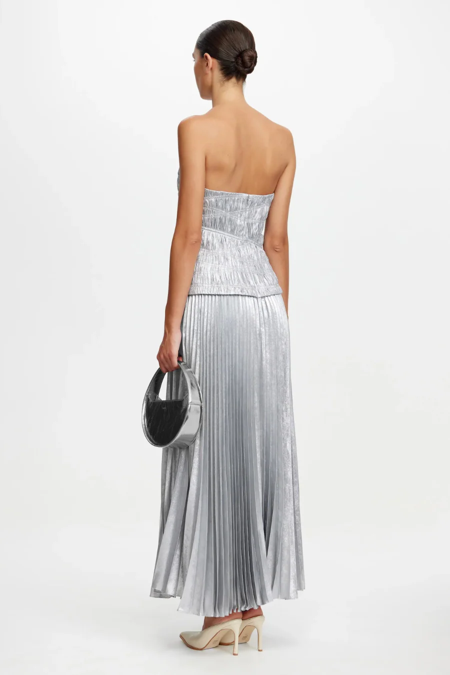 Rockland Midi Dress Dove Metallic - Image 2