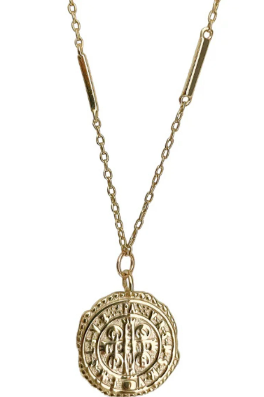 Rome St. Benedict Coin Necklace Gold - Image 3