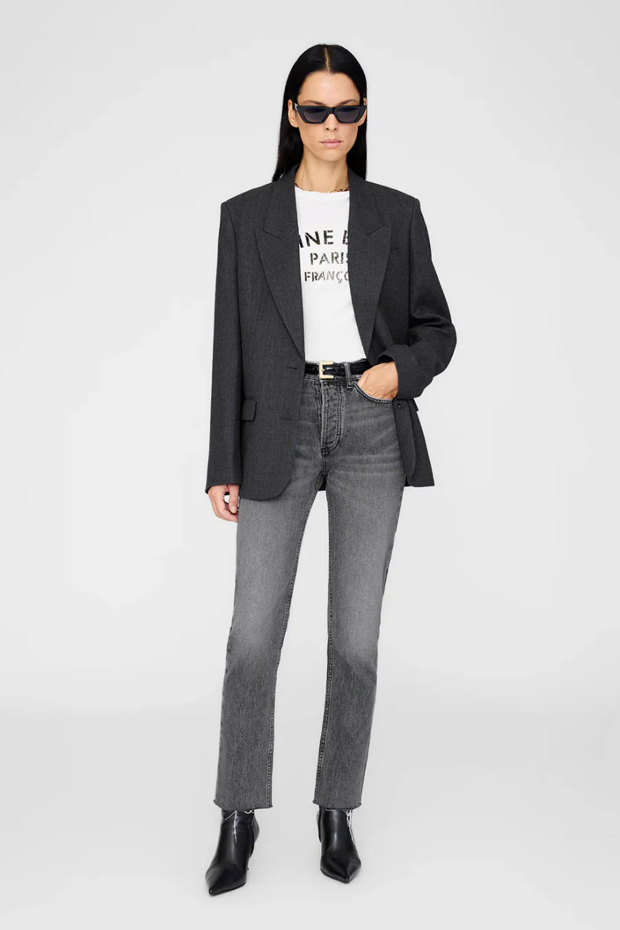 Ross Single Breasted Blazer Dark Heather Grey