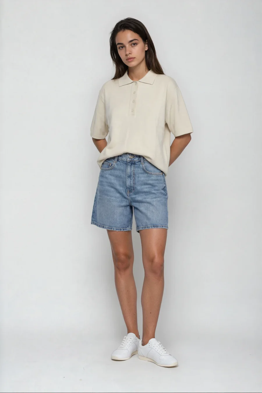 Rossy Knit Polo Birch - Image 2