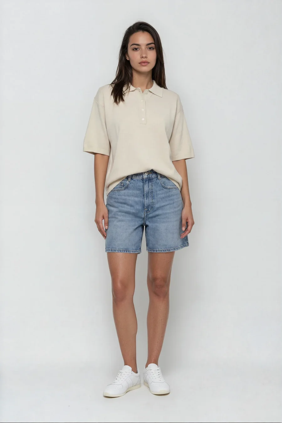Rossy Knit Polo Birch - Image 3