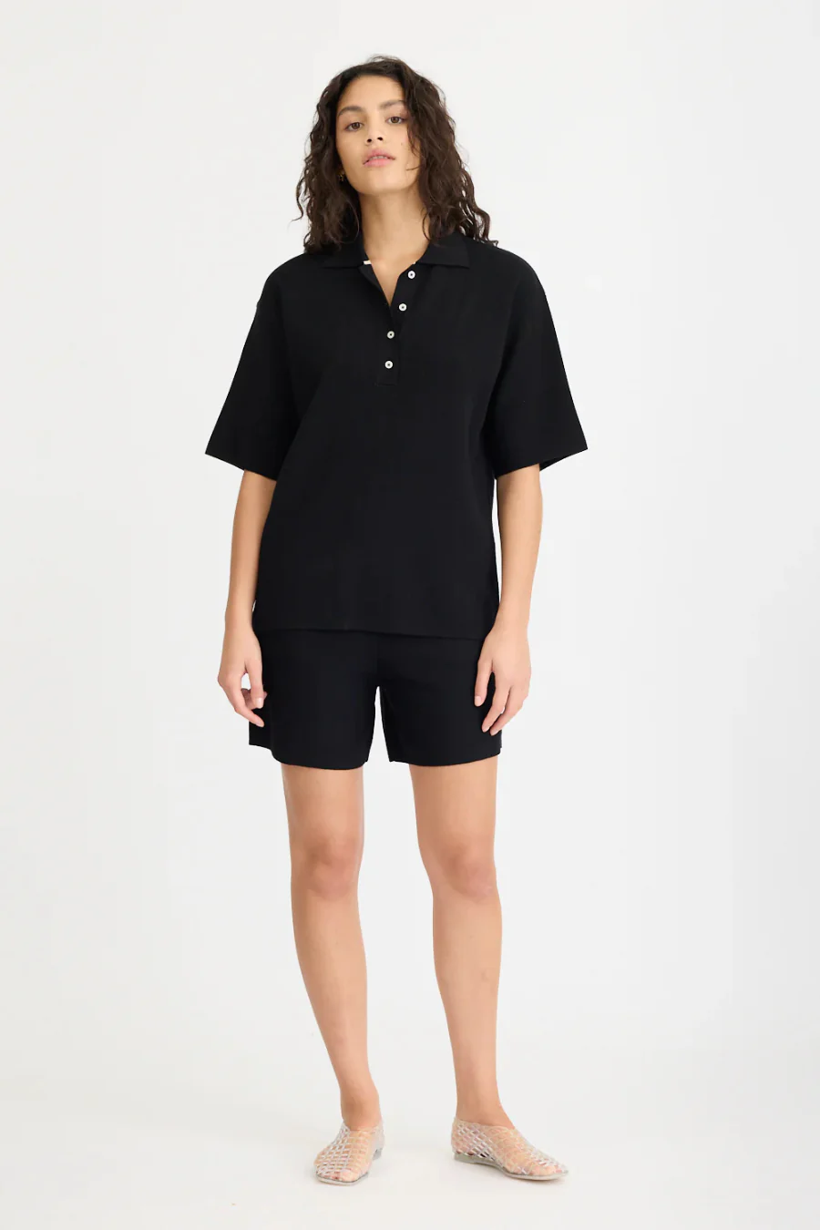 Rossy Knit Polo Black - Image 4