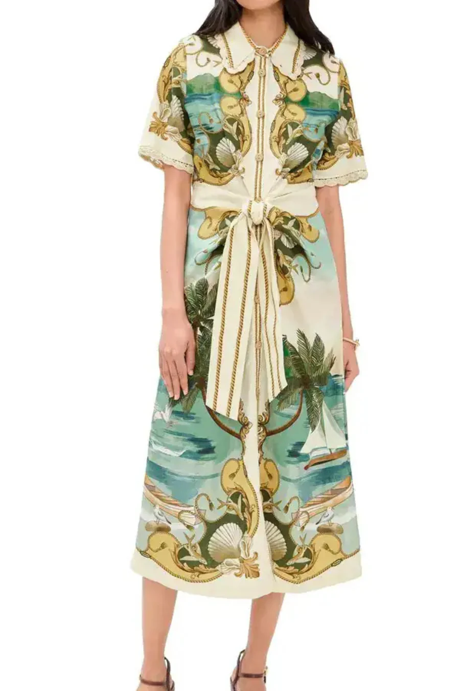 Royal Sea Midi Dress Multicolour