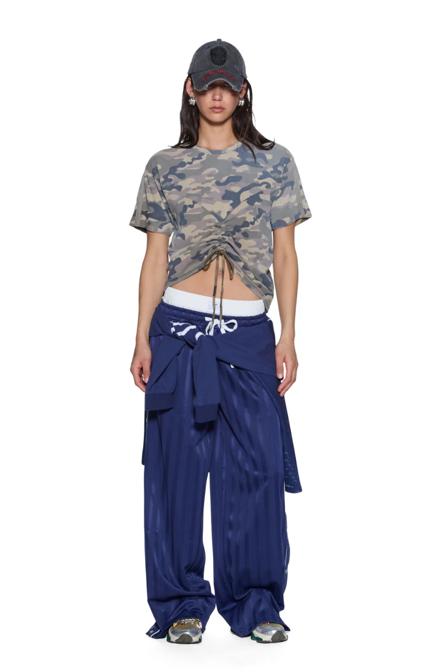 Ruched Everyday Tee Camo Green