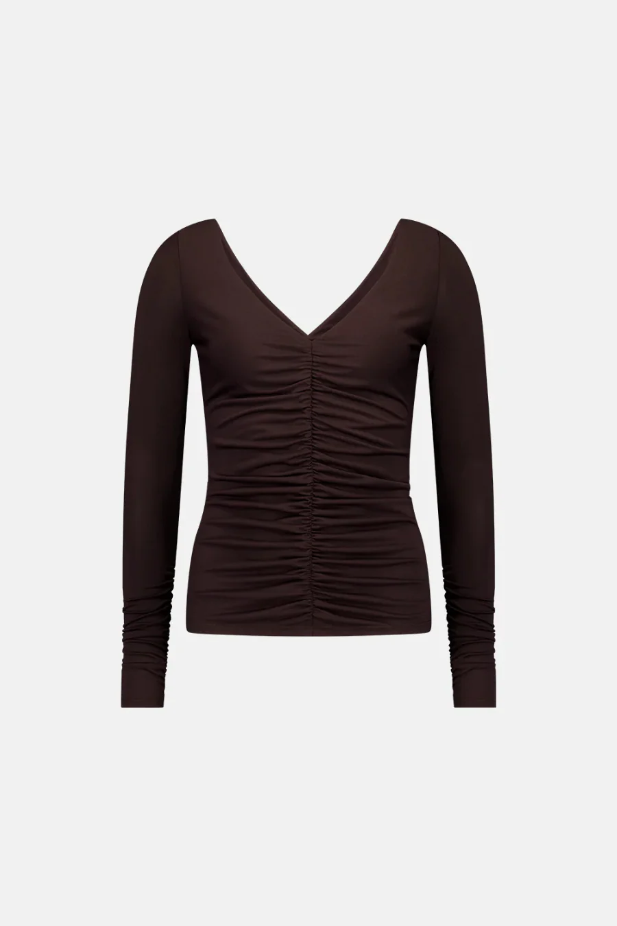 Ruched Long Sleeve Top Balsamic - Image 4