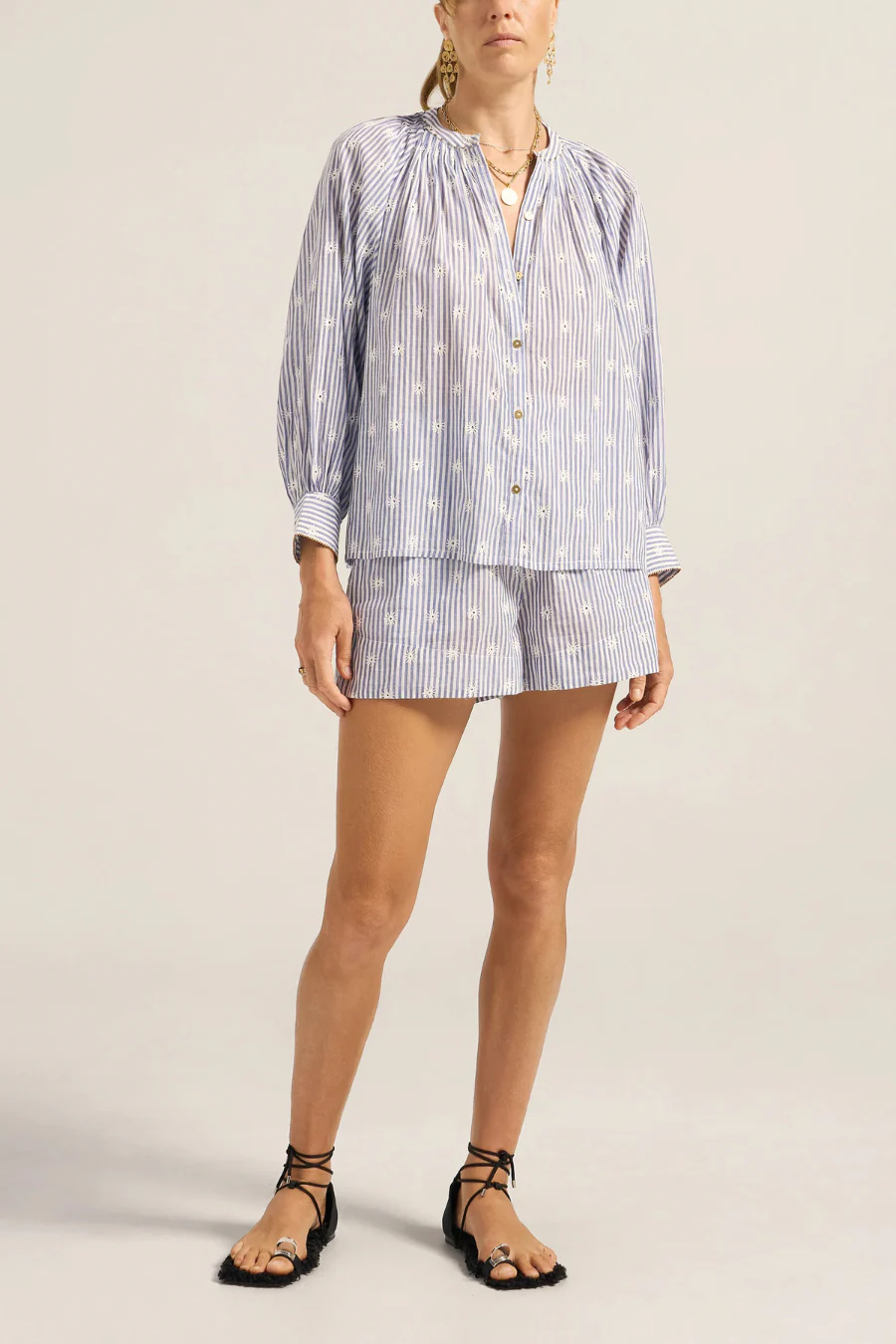 Salome Blouse Eyelet Stripe Voile