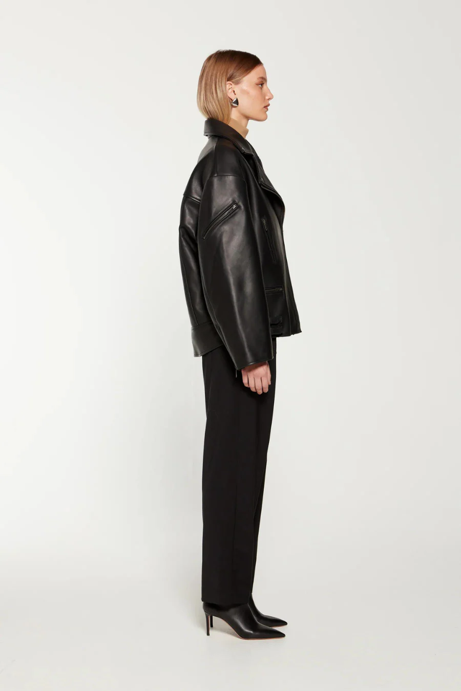 Samantha Leather Biker Black - Image 2