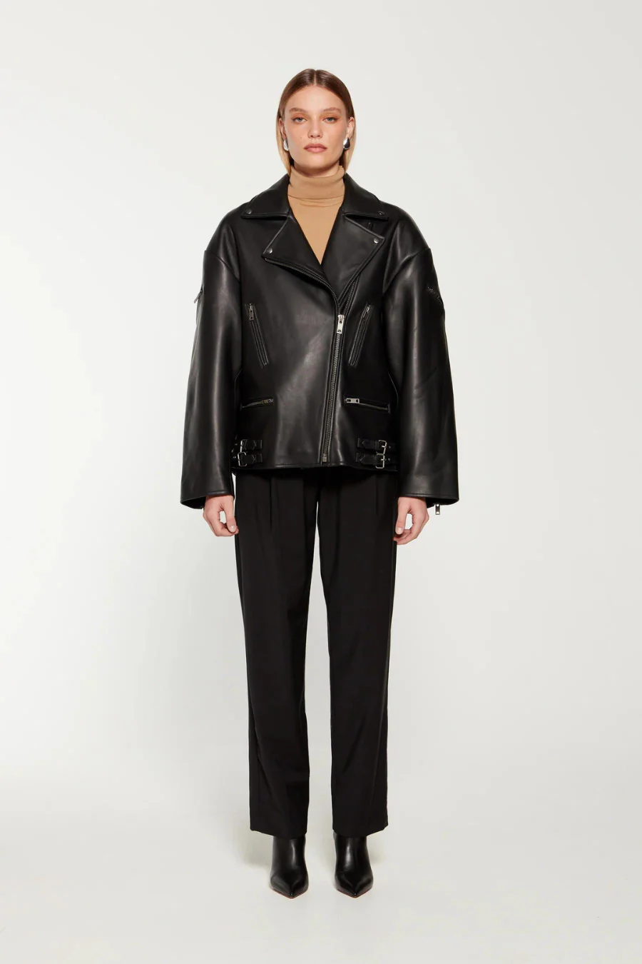 Samantha Leather Biker Black - Image 3
