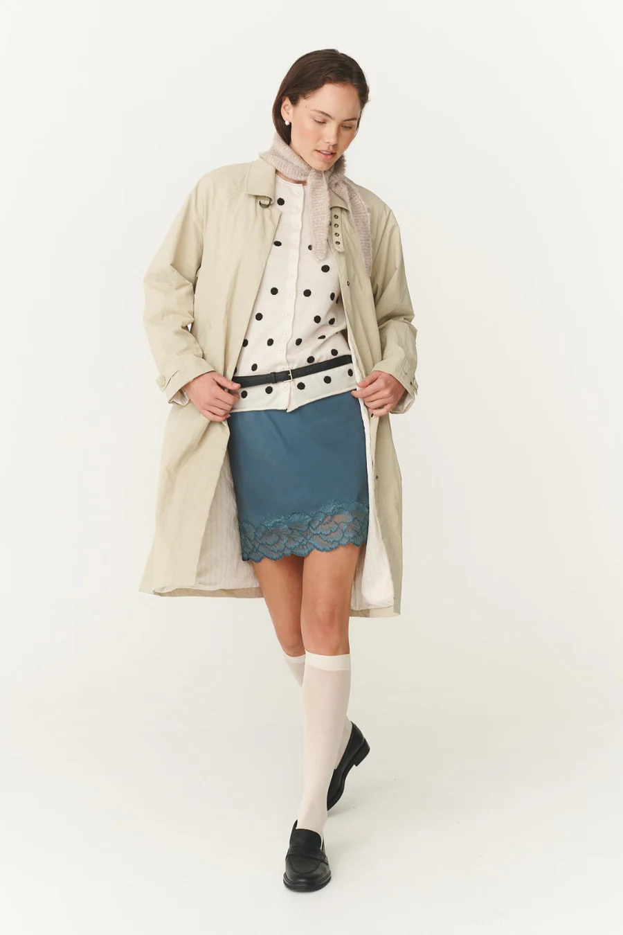 Sandra Merino Knit Top Bone/ Espresso Spot - Image 6