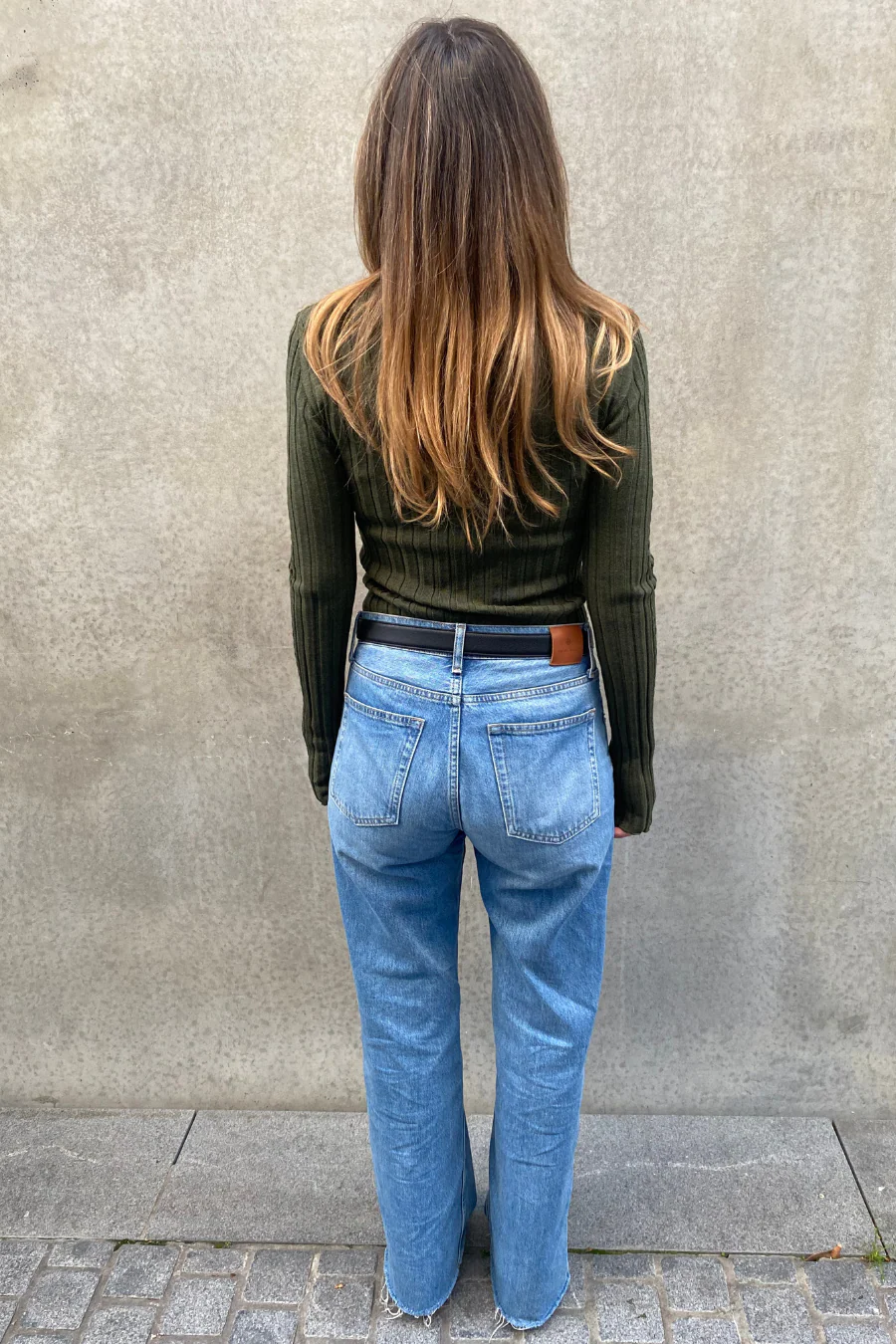 Sara Long Sleeve Rib Top Olive - Image 4