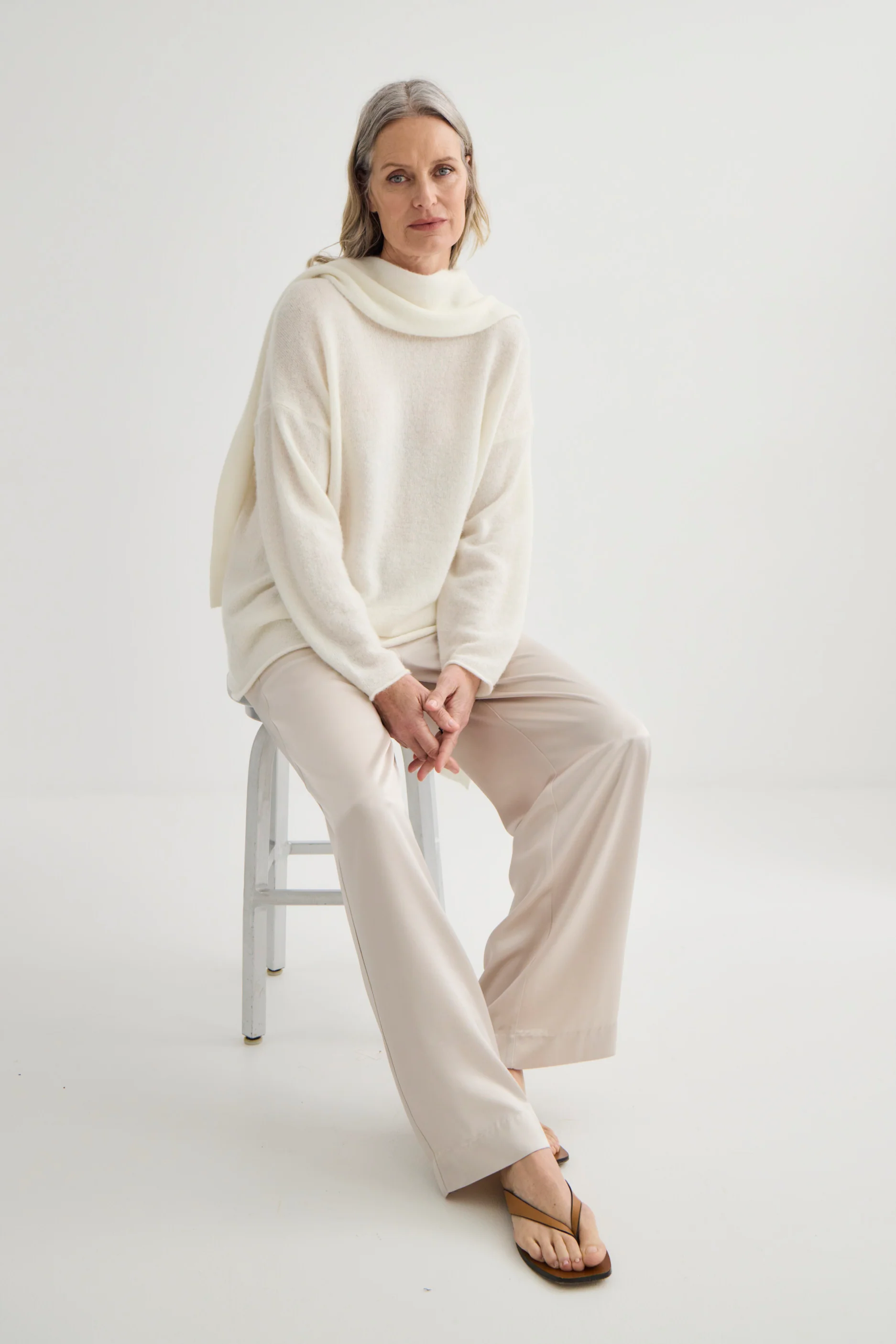 Satin Relaxed Pant Champagne - Image 6