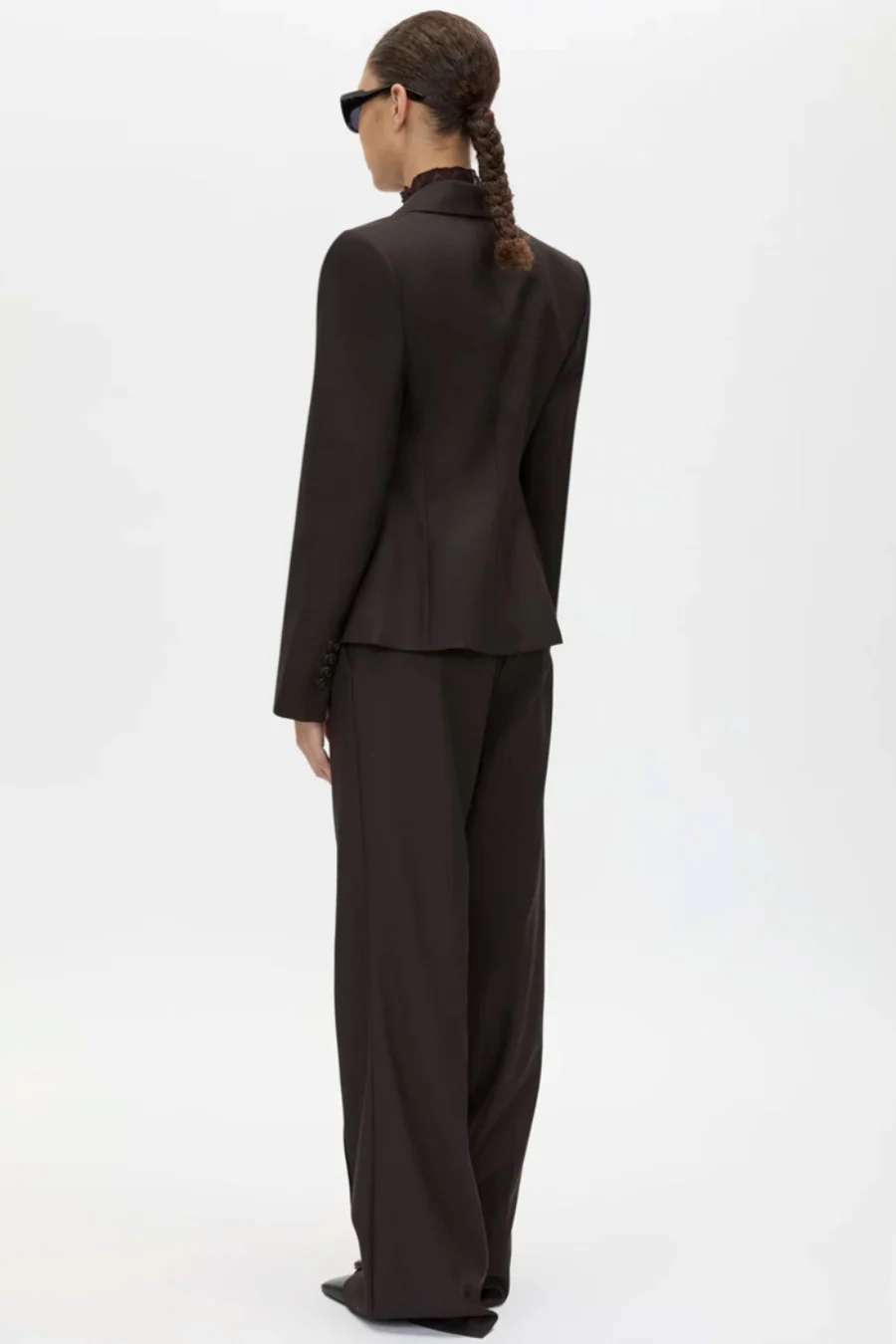 Saxony Fitted Cropped Blazer Espresso - Image 2