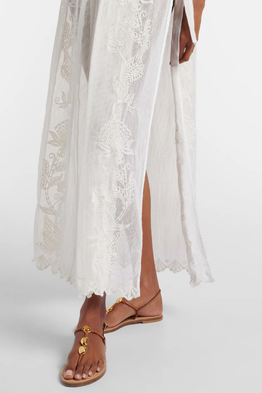 Sea Flowers Cotton Cover-Up White - Image 3