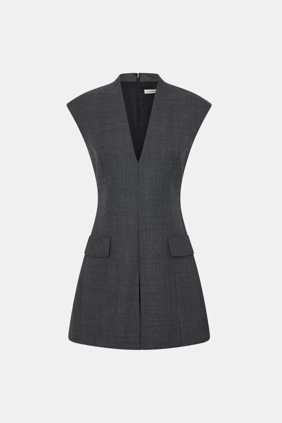 Seidler Mini Dress Dark Charcoal - Image 4