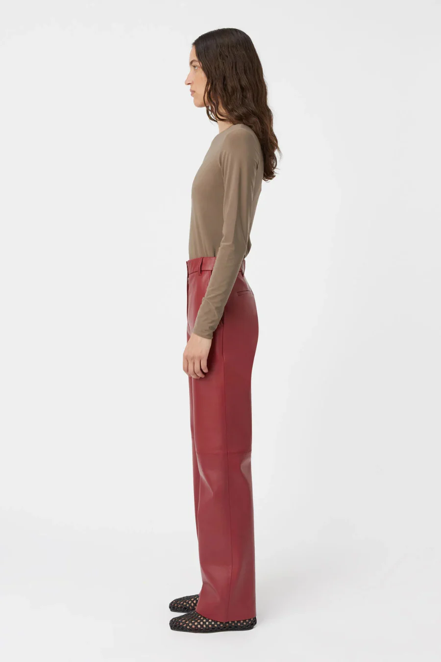 Selita Leather Pant Garnet Red - Image 3