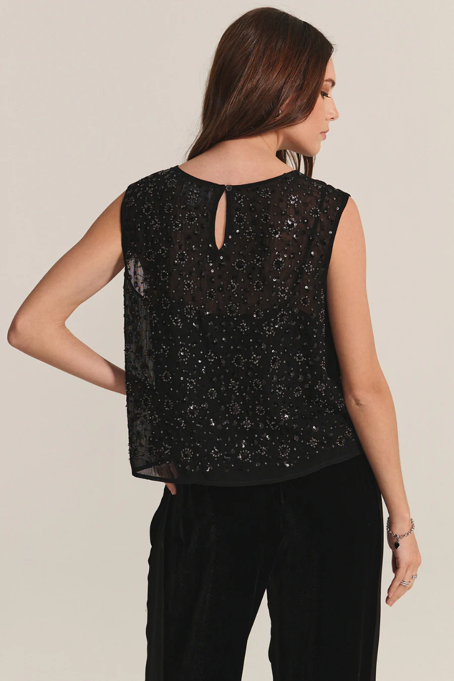 Serena Sequin Tank Black - Image 2