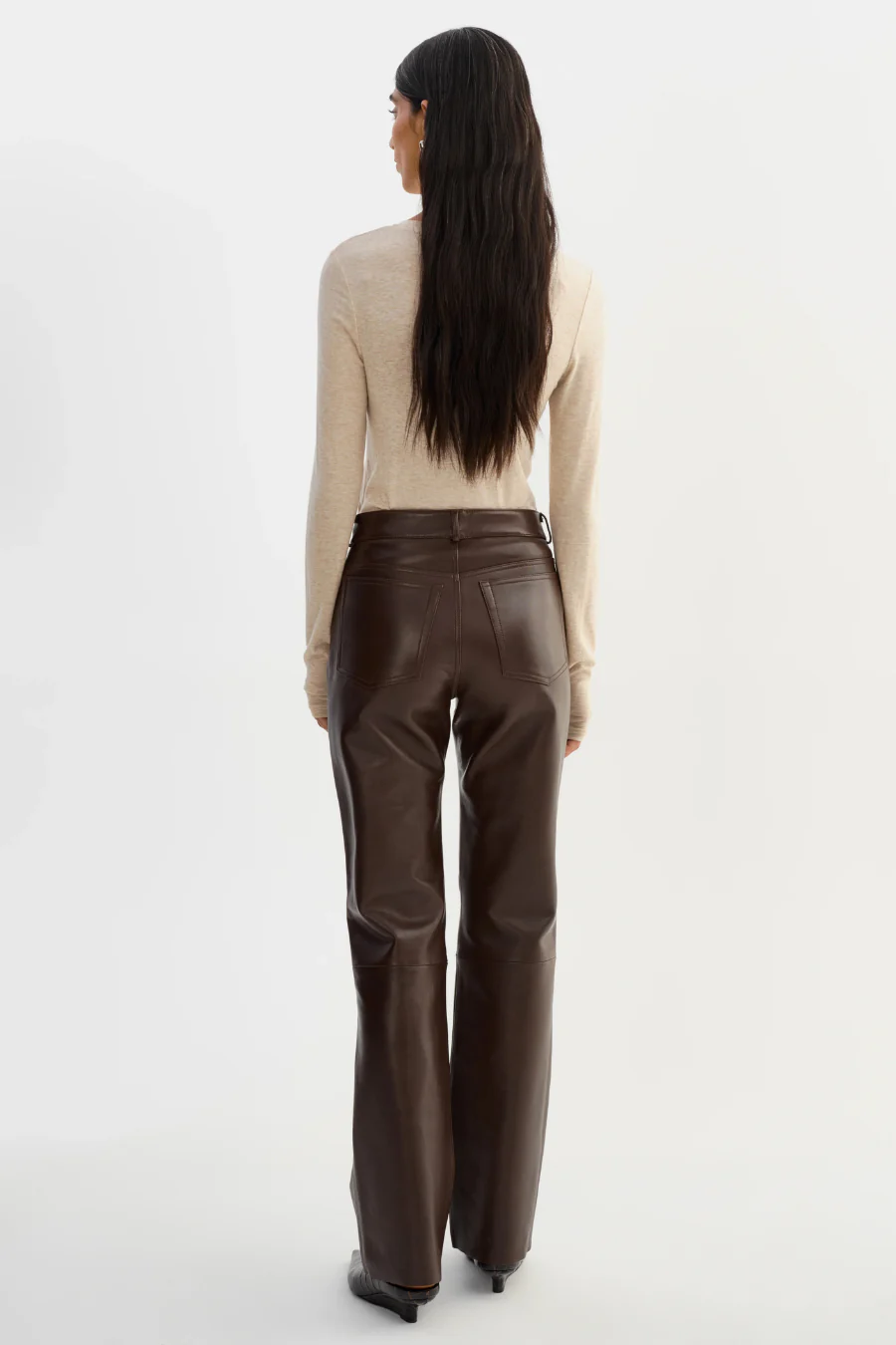 Shannon Leather Pant Dark Brown - Image 2