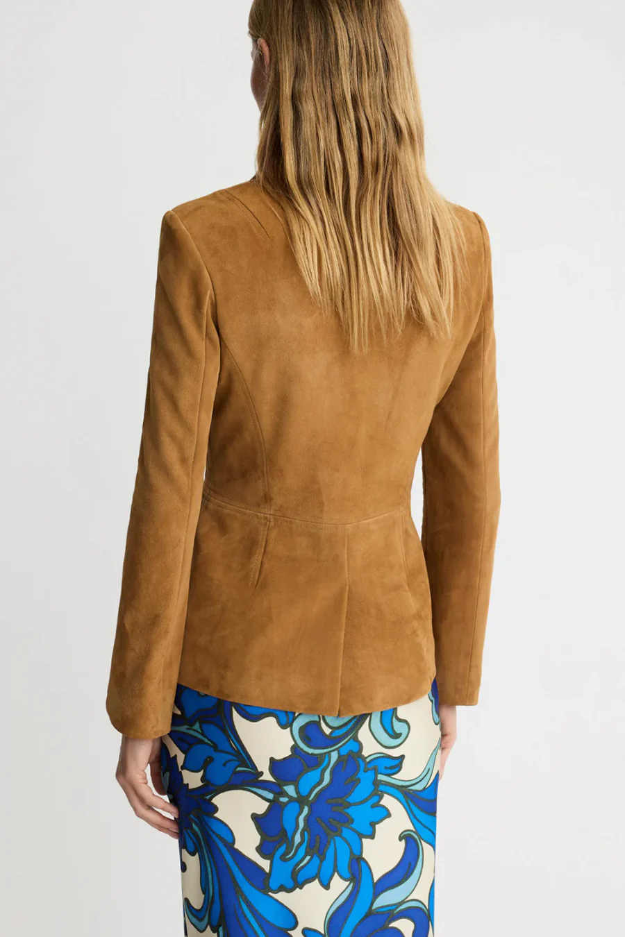 Shrunken Suede Blazer Fawn - Image 2