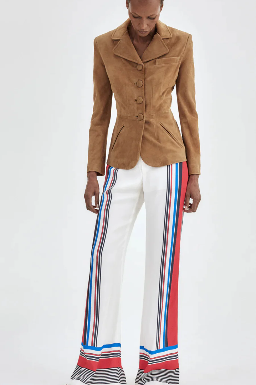 Shrunken Suede Blazer Fawn - Image 3