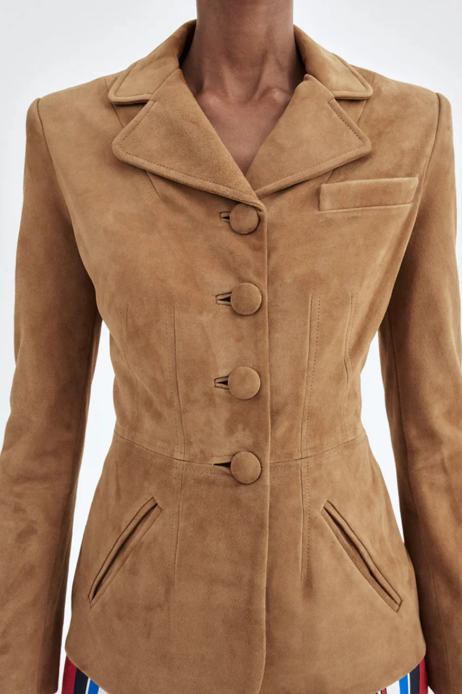 Shrunken Suede Blazer Fawn - Image 5