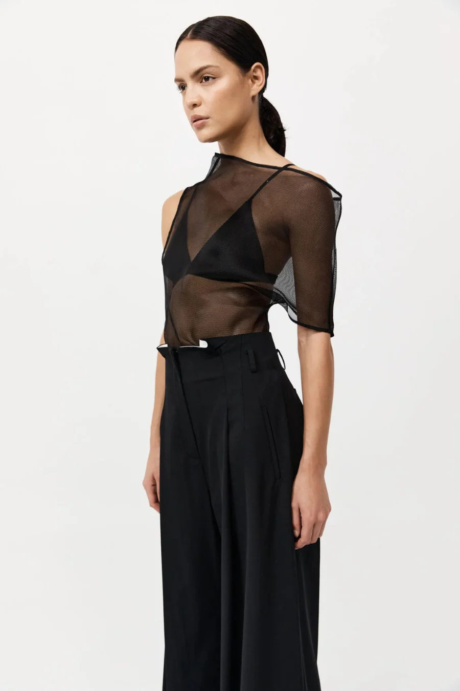Silk Mesh Top Black - Image 2