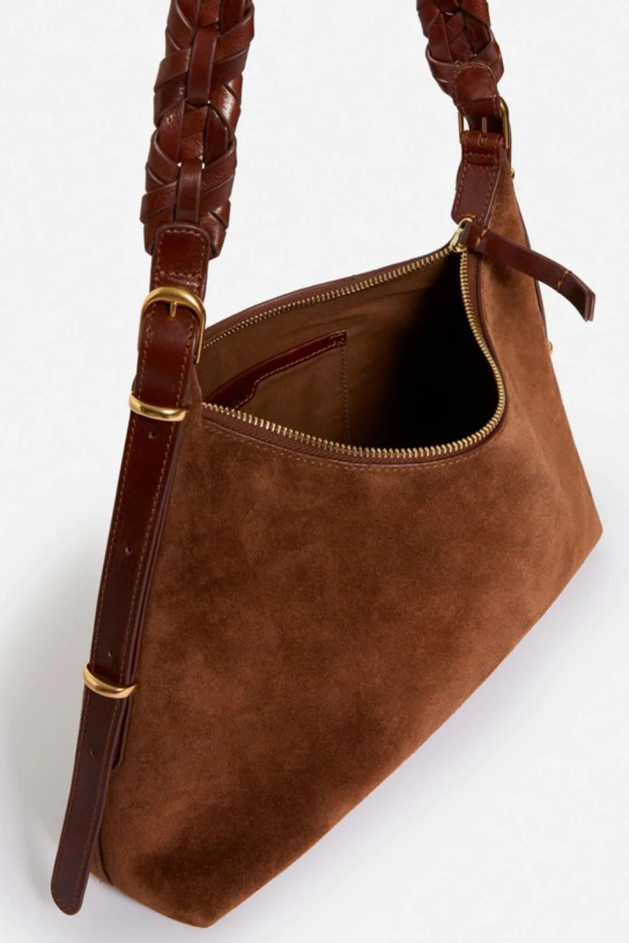 Small Calf Leather Jess Hobo Bag Cognac - Image 3