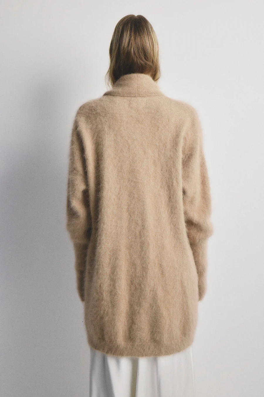 Sophia Open Cashmere Cardigan Latte - Image 2