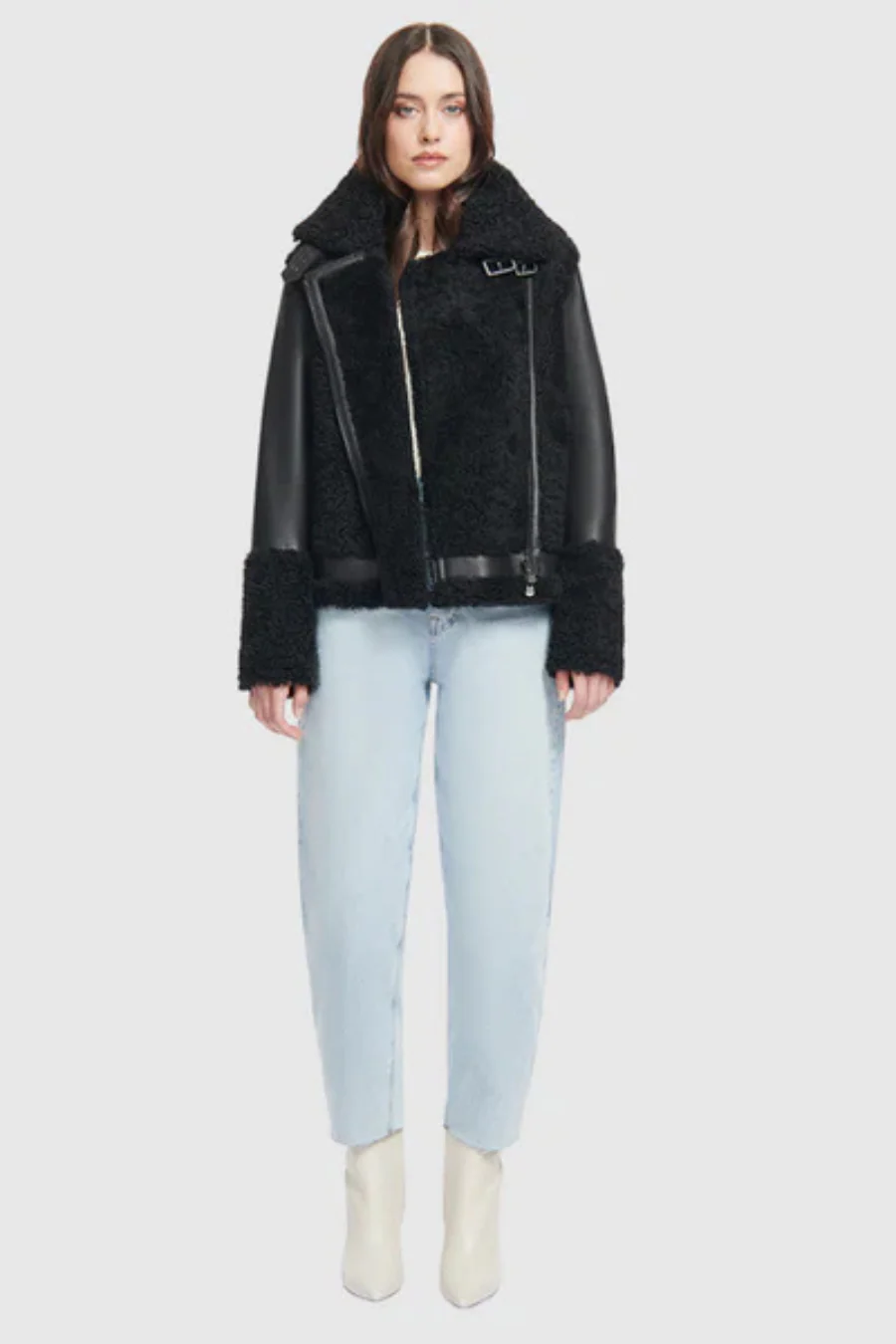 Soul Jacket Curly Shearling Jet Nappa - Image 3