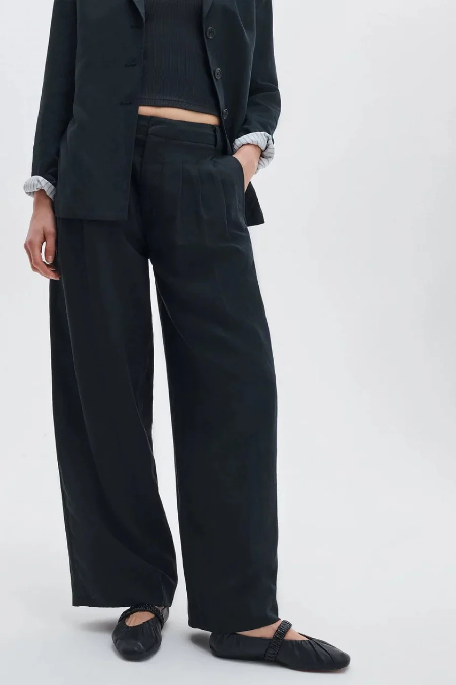 Spire Ruched Mary Janes Black - Image 2