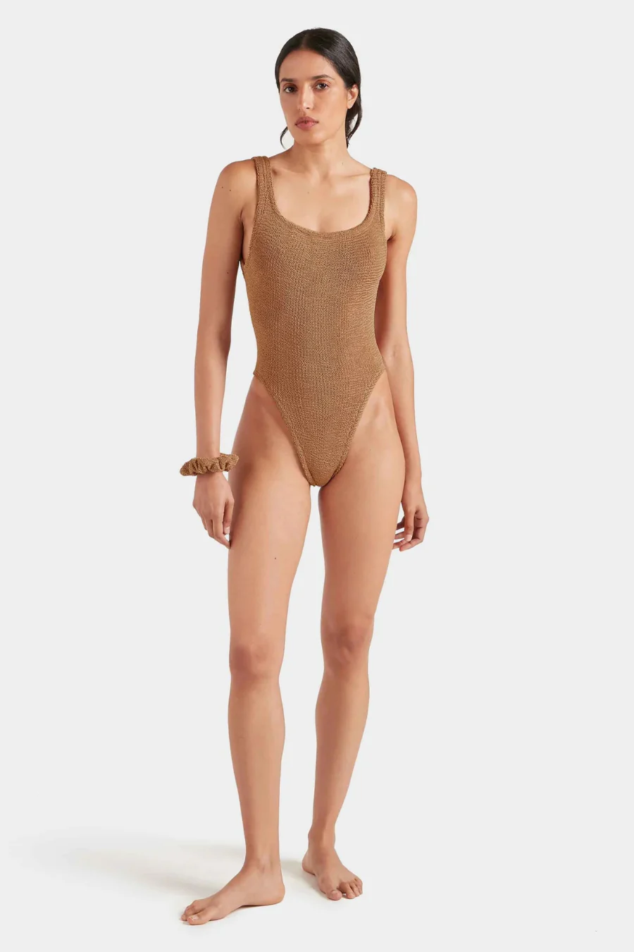 Square Neck Swim Metallic Cocoa - Image 3