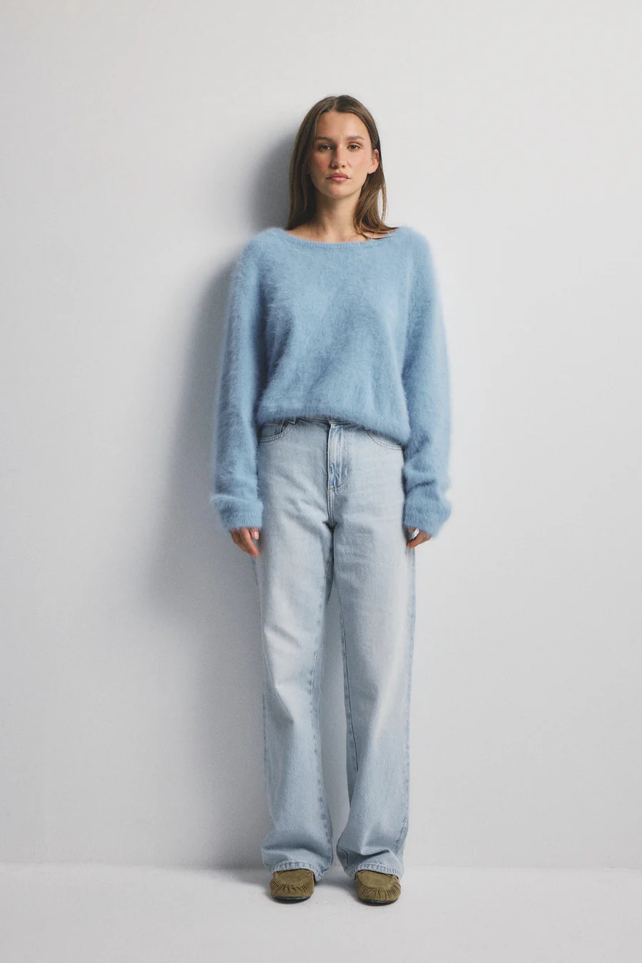 Stella Cashmere Boat Neck Knit Sky