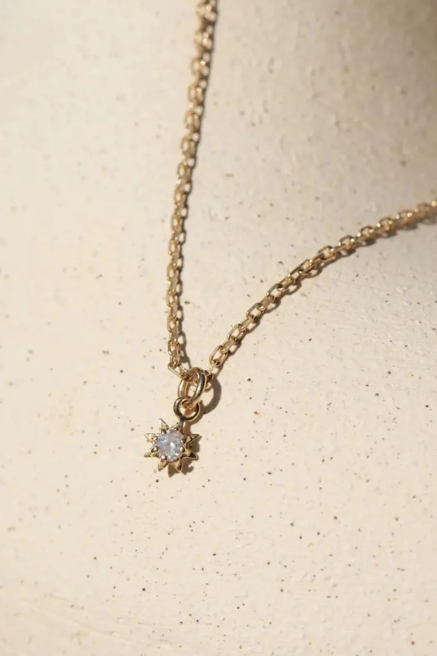Stella Necklace Gold With White Zircon