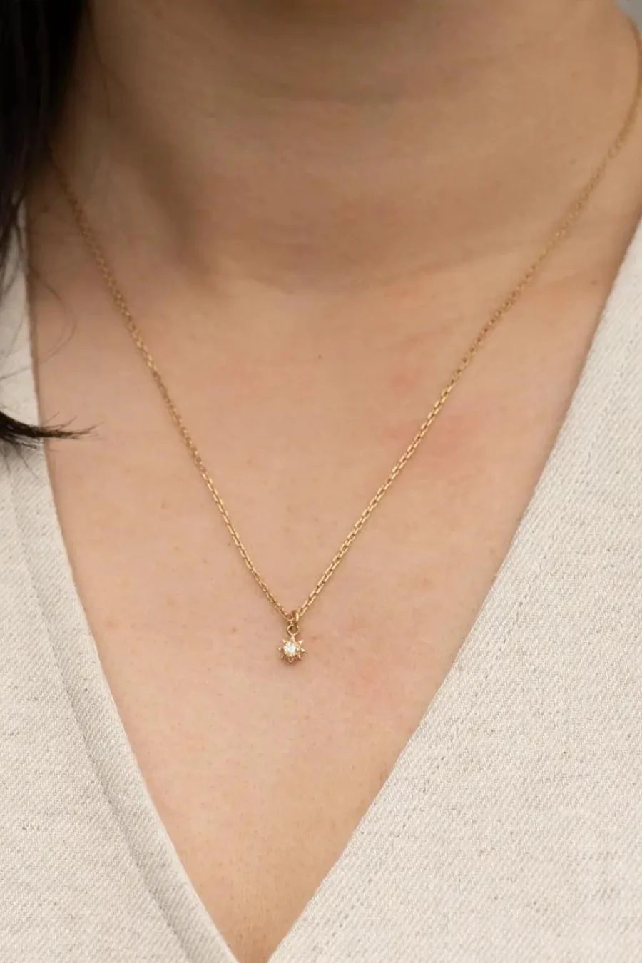 Stella Necklace Gold With White Zircon - Image 2