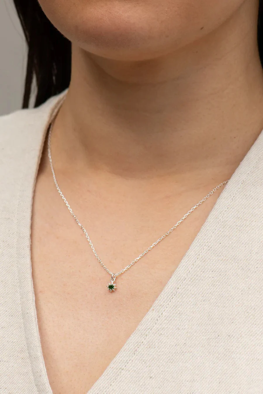 Stella Necklace Sterling Silver Chrome Diopside - Image 2