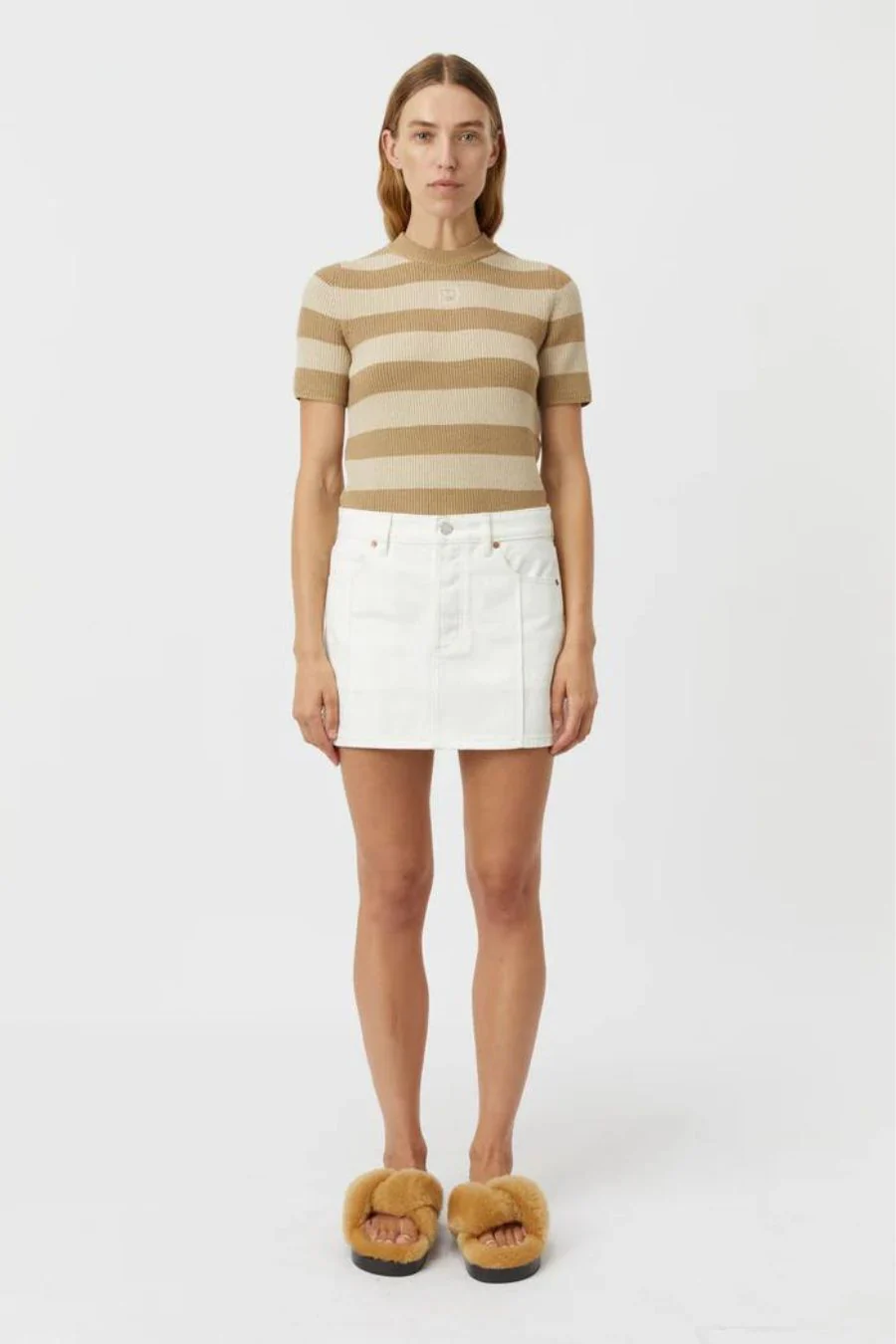 Stevie Denim Mini Skirt Salt