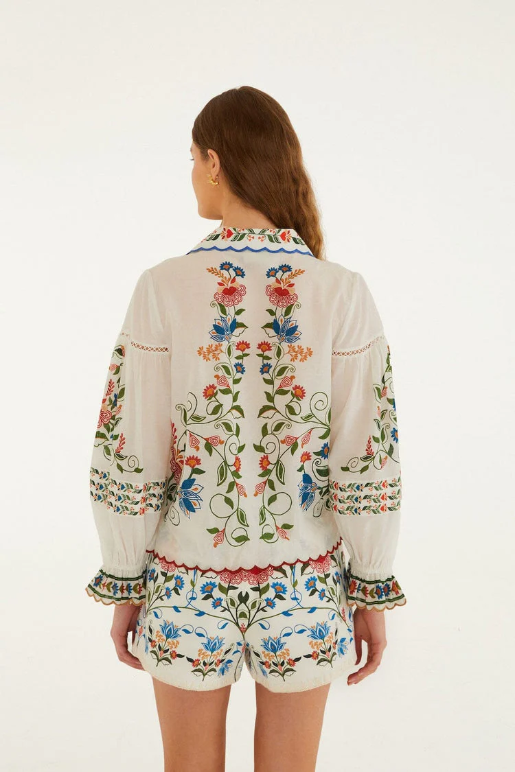 Stitched Garden Blouse Off-White - Image 2