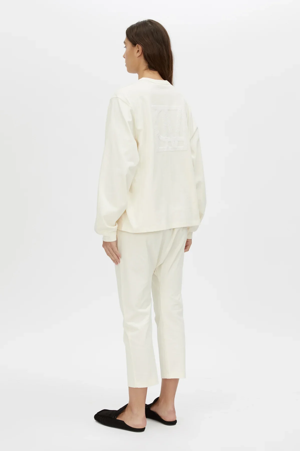 Studio Graphic Long Sleeve Top Winter White - Image 2