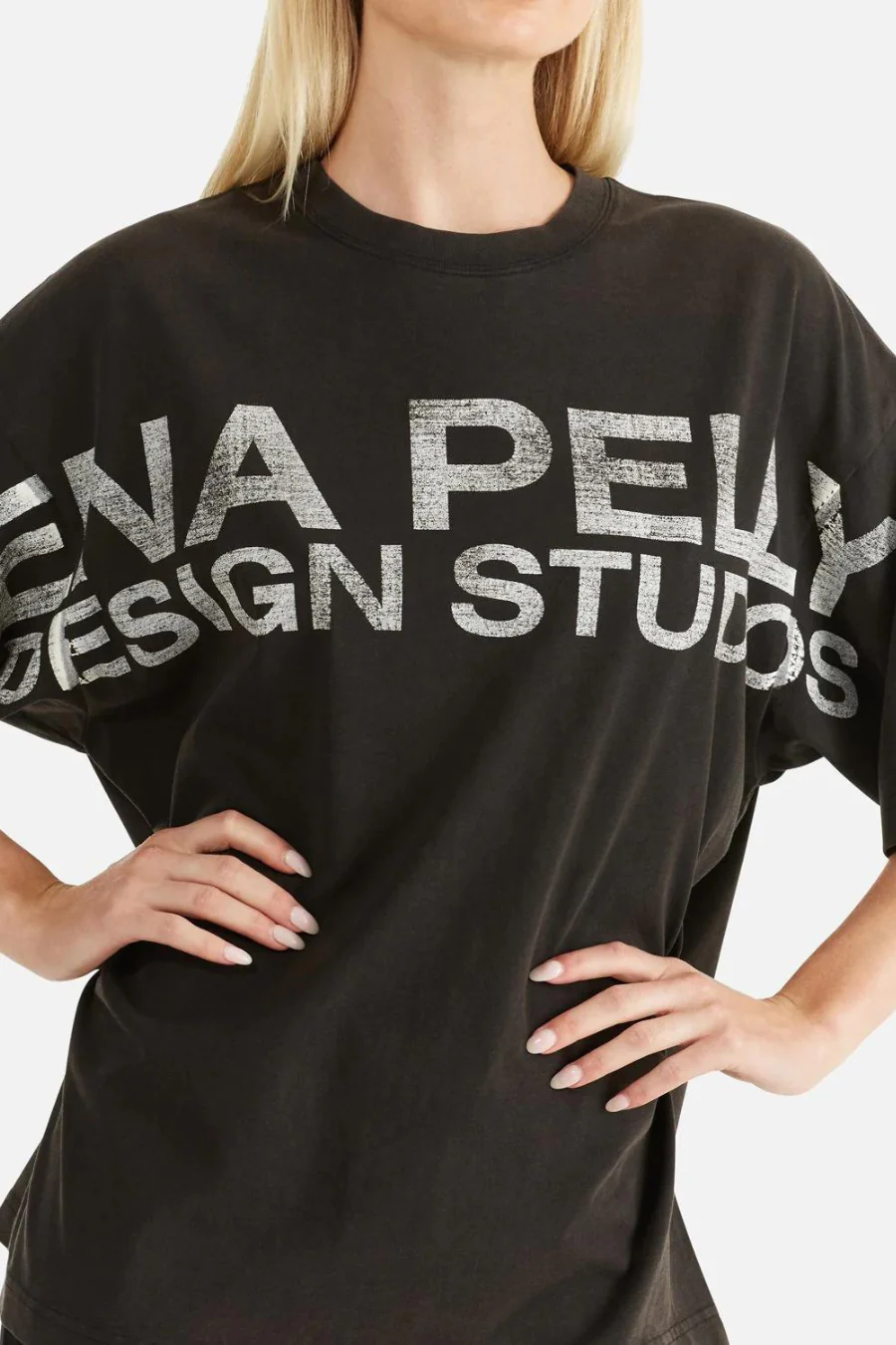 Supersize Logo Tee Vintage Black - Image 3