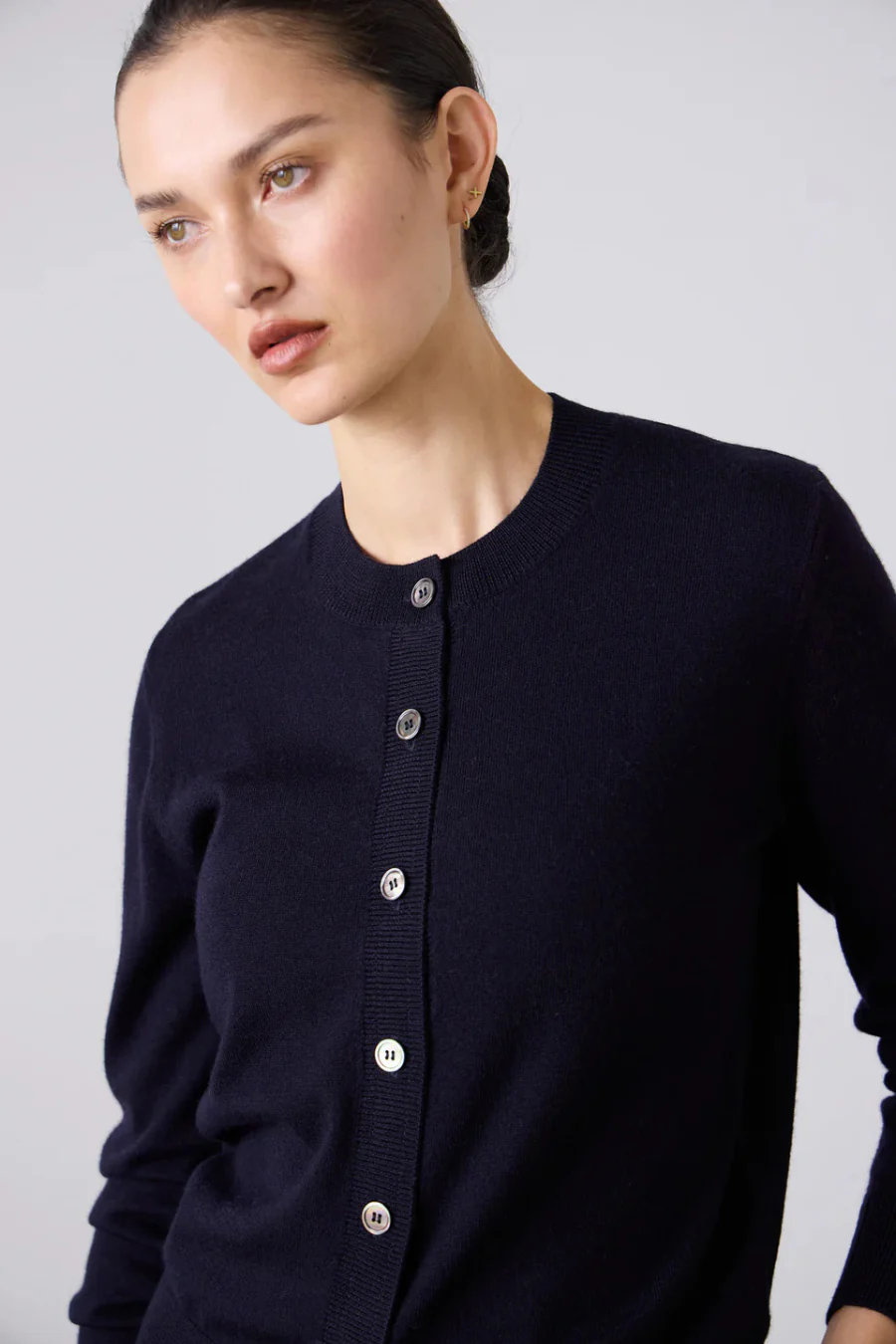 Sylvia Merino Cardigan Navy - Image 2