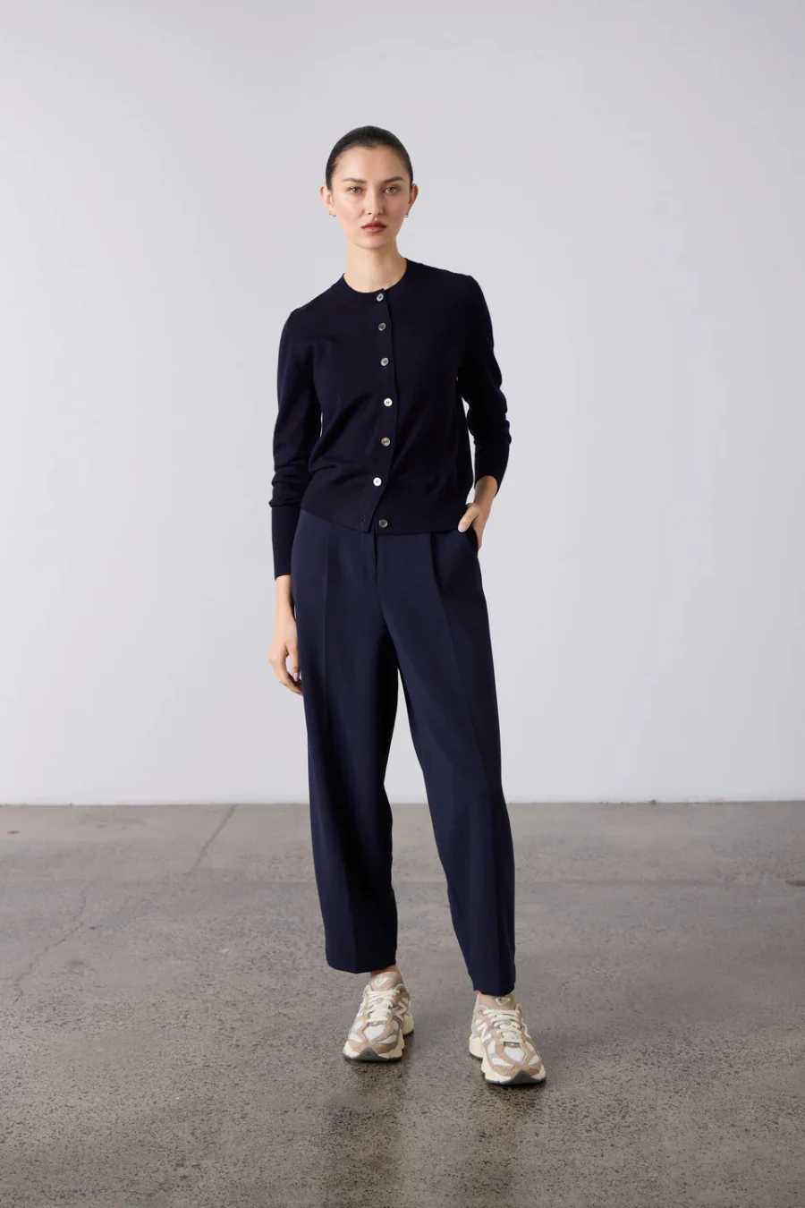 Sylvia Merino Cardigan Navy - Image 3