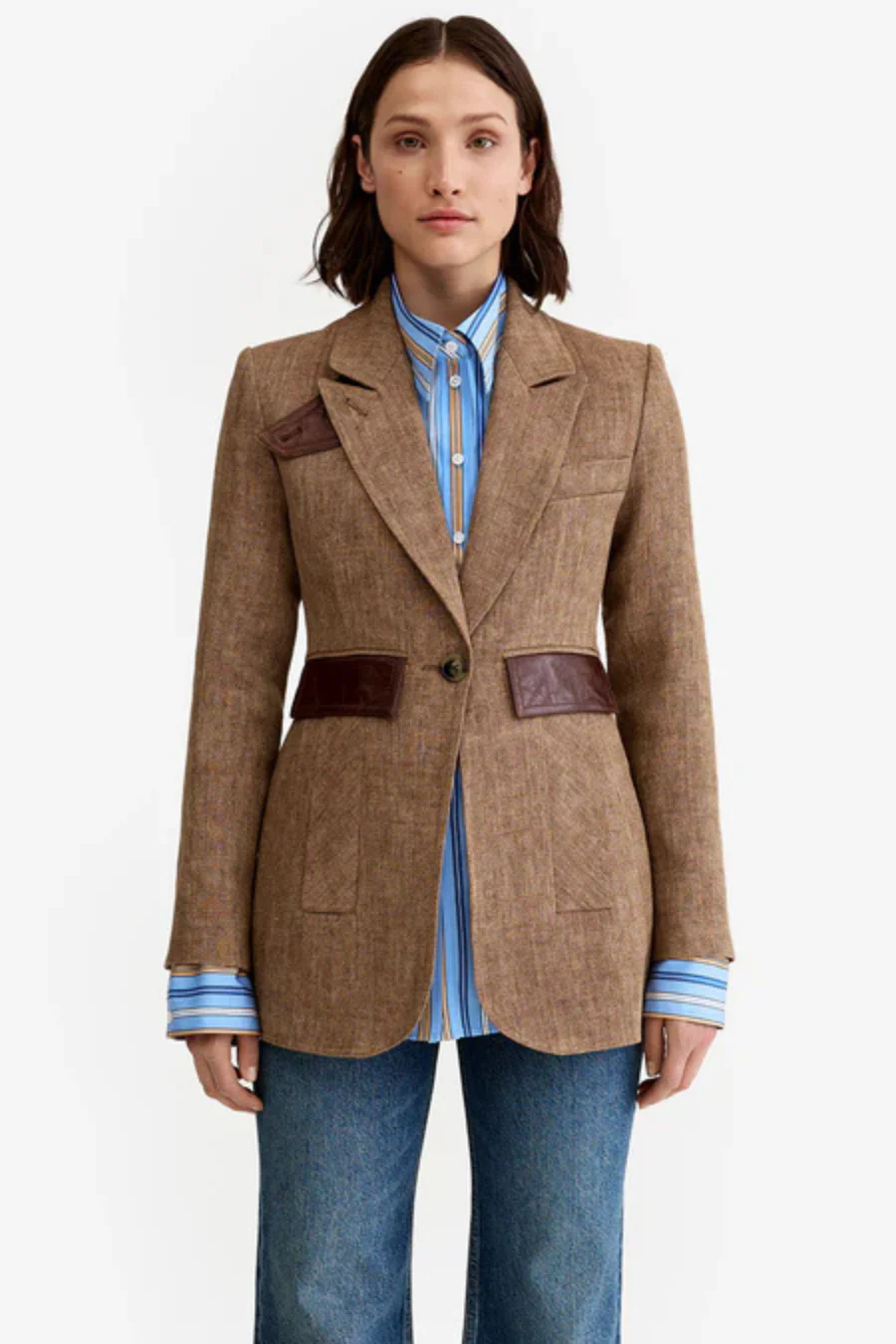 Tailored Boyfriend Blazer Burlap
