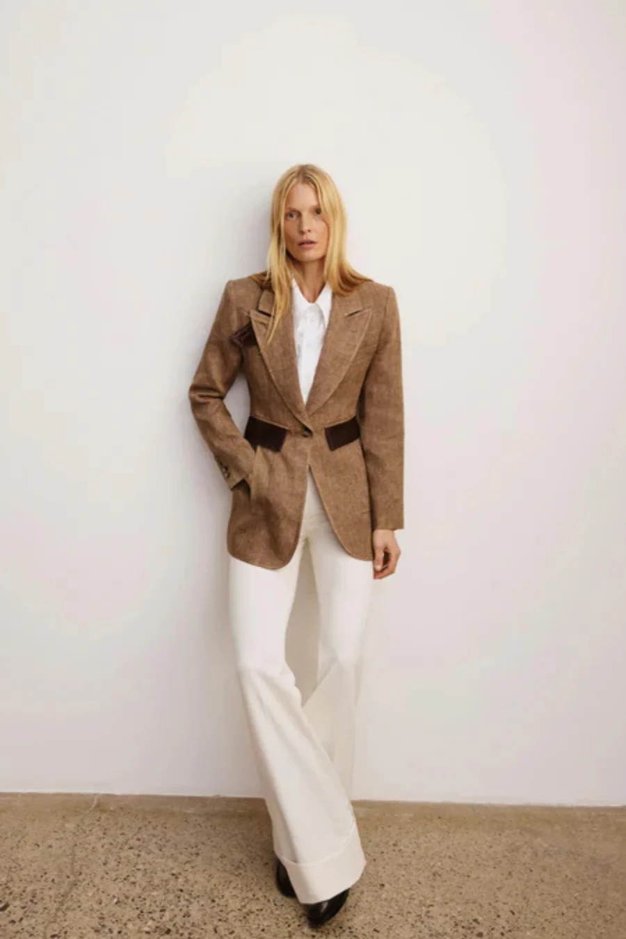 Tailored Boyfriend Blazer Burlap - Image 3