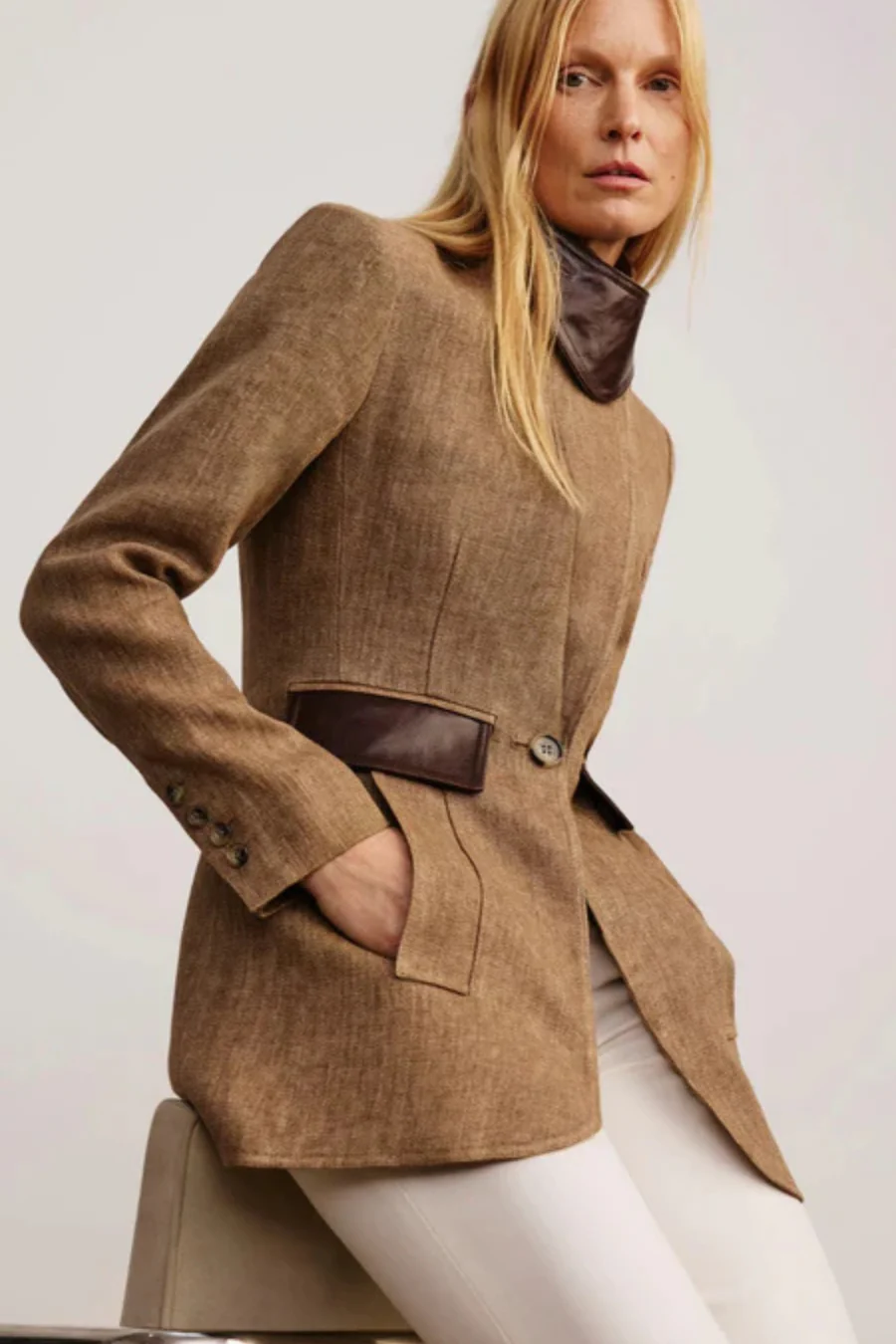 Tailored Boyfriend Blazer Burlap - Image 4