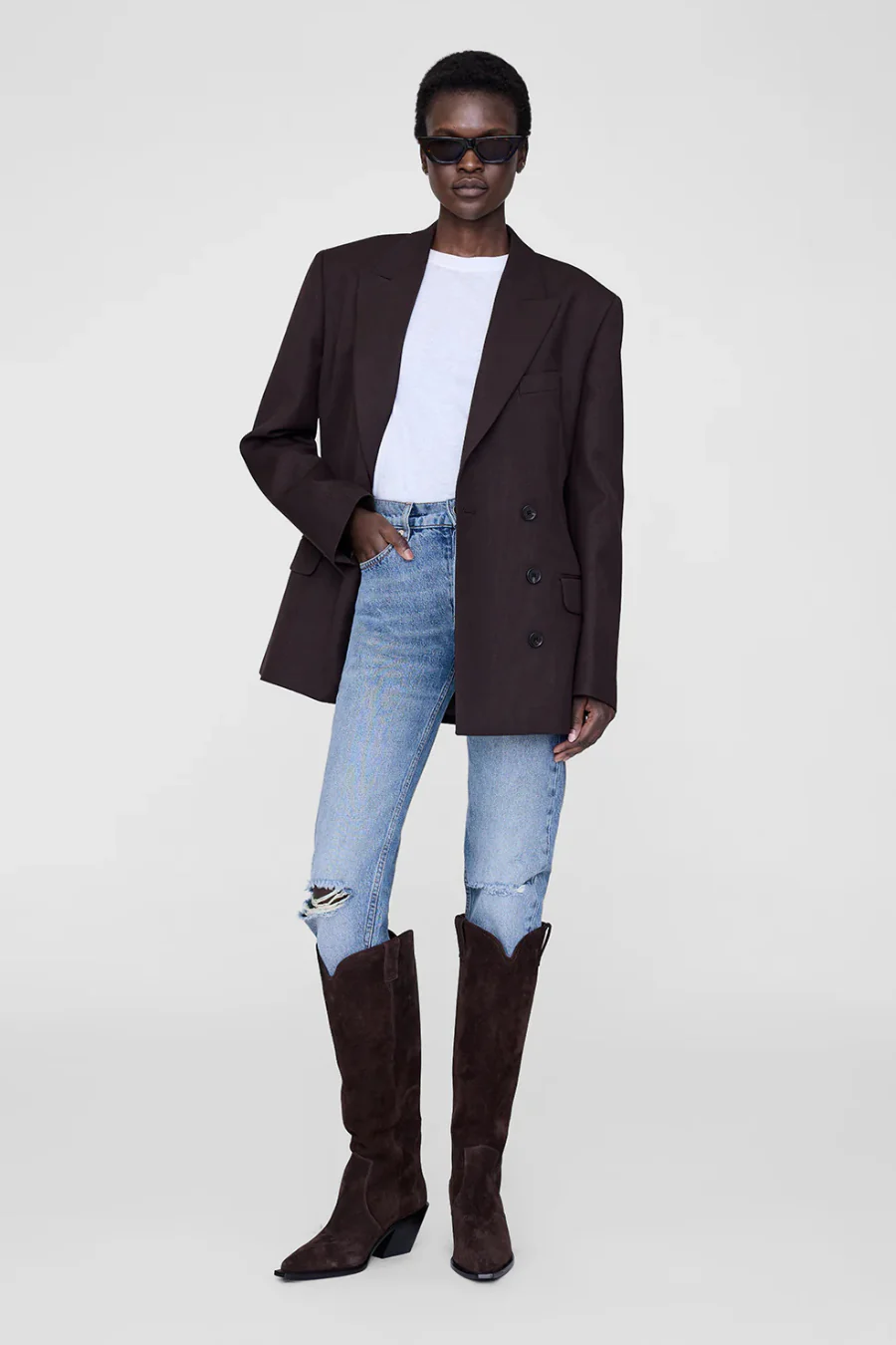 Tall Tania Boots Dark Brown Suede - Image 2
